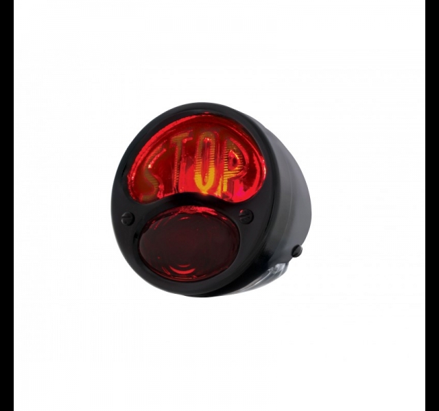 Tail Lamp with Black Housing, Glass STOP Lense