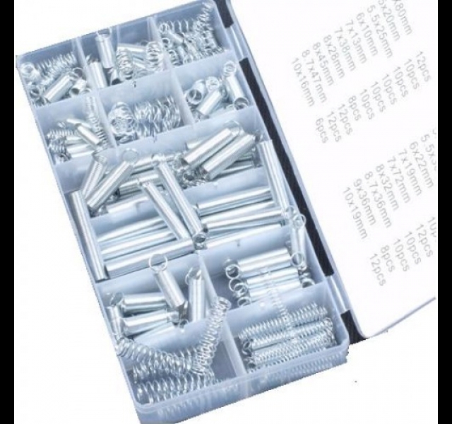 Assortiment trekveren en drukveren 200 delig