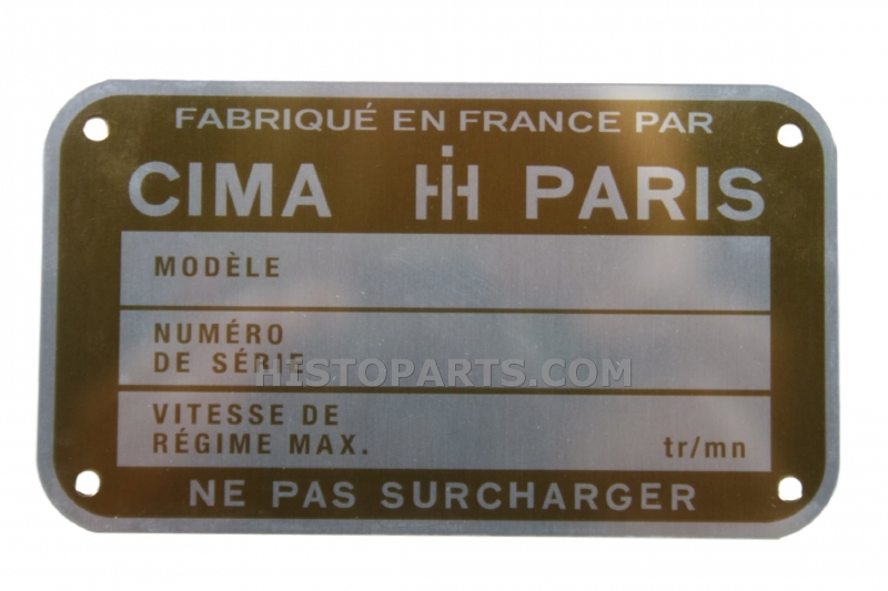 Serial Number Plate, French Farmall