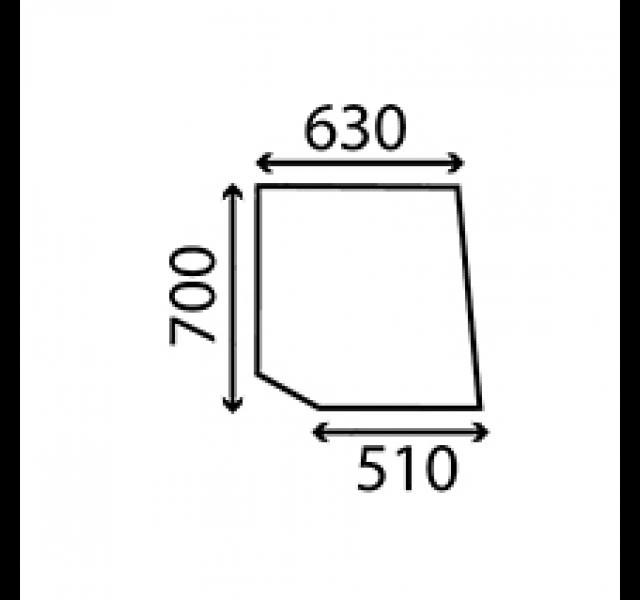 Cab Glass- RH Top Door- Clear.
