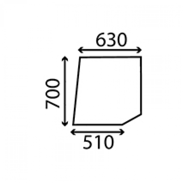 Cab Glass- LH Top Door- Clear.