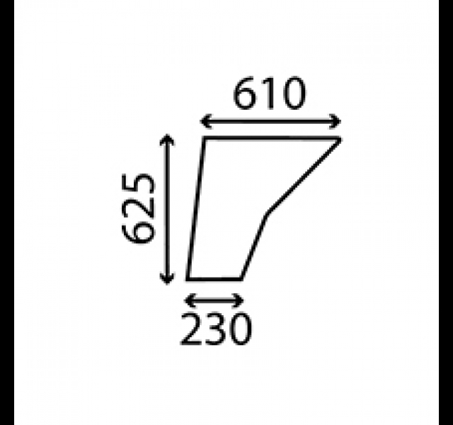 Cab Glass- RH Lower Door- Clear