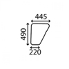 Glas, Cabine Deur - Onder , Helder glas, Plat