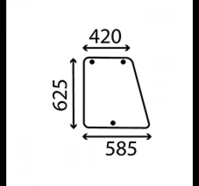 Cab Glass- Curved LH Side Window - Green Tint, David Brown