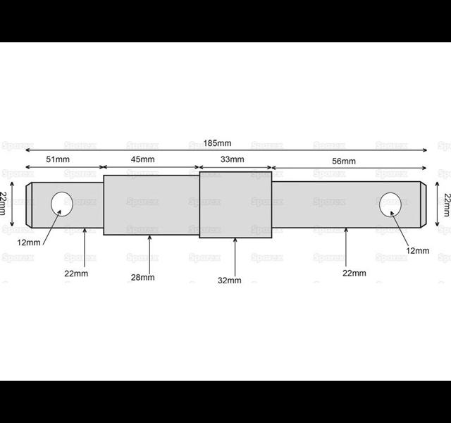 Dual Category Lower Link Implement Mounting Pin (Cat. 1/2) Histoparts