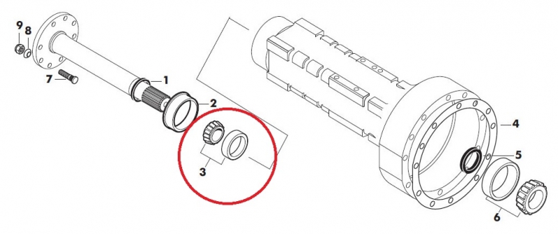 Rear Axle Bearing. International Histoparts