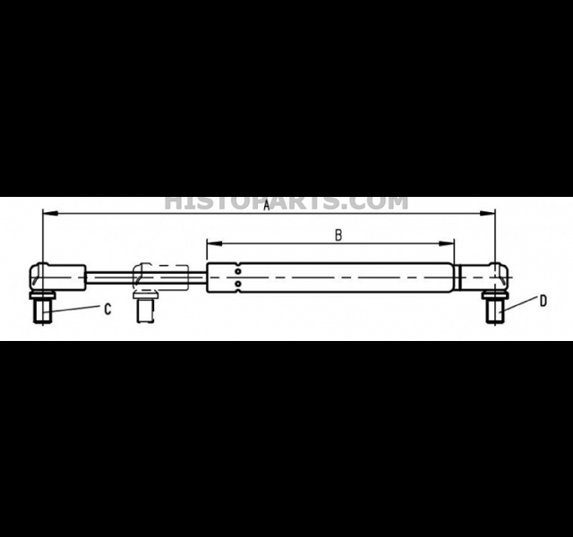 Gas Stay - Rear window. International Histoparts