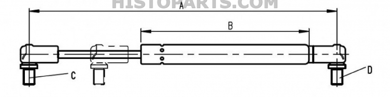 Gas Stay - Rear window. International Histoparts