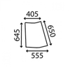 Cab Glass- Curved LH Corner. XL Cab.
