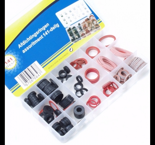Afdichtringen Assortiment. 141 Delig