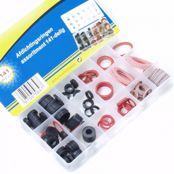 Afdichtringen Assortiment. 141 Delig
