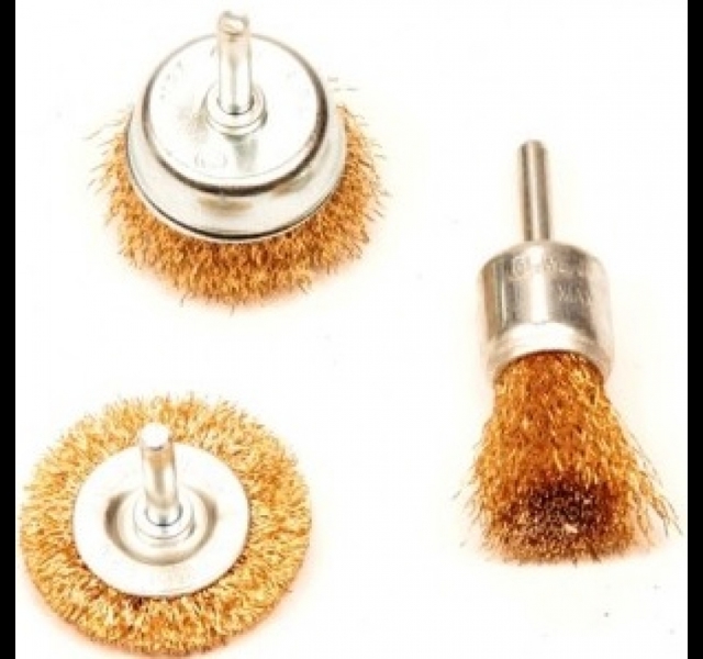 Staalborstelset Met Stift.  3 Delig