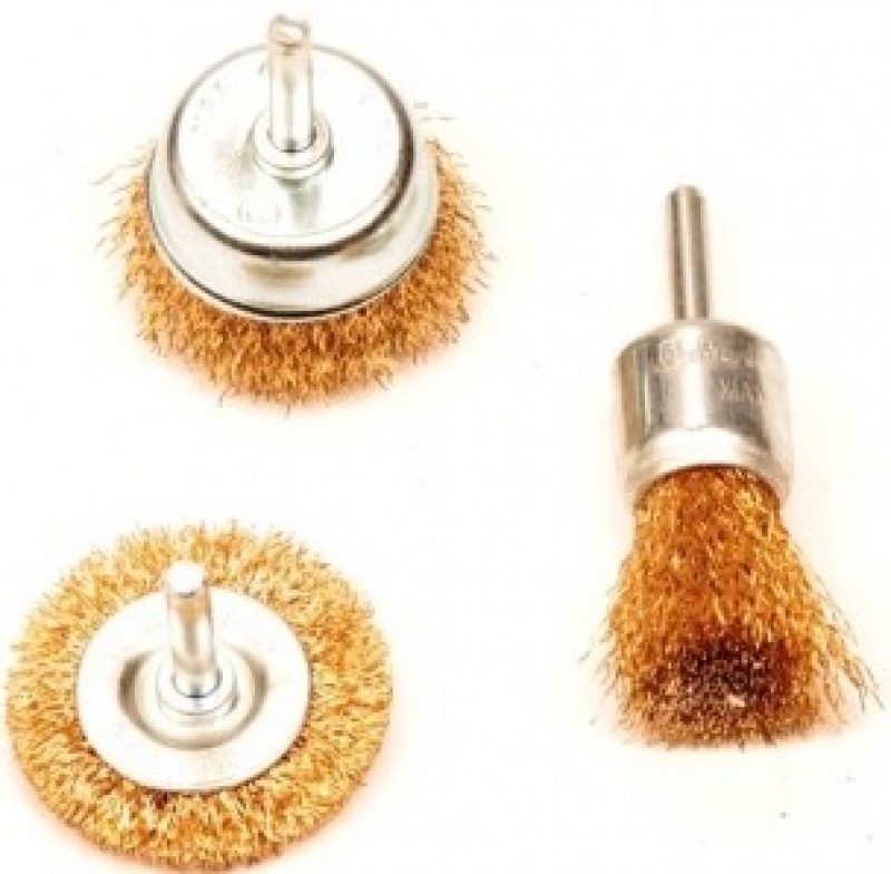 Staalborstelset Met Stift.  3 Delig