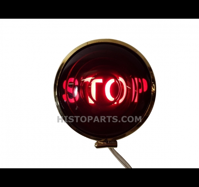 Stoplicht in messing behuizng in detail