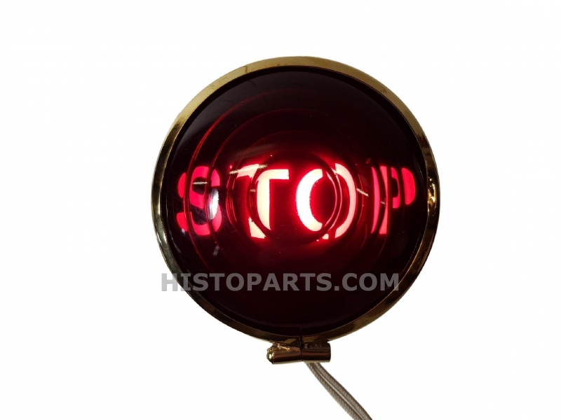 Stoplicht in messing behuizng in detail