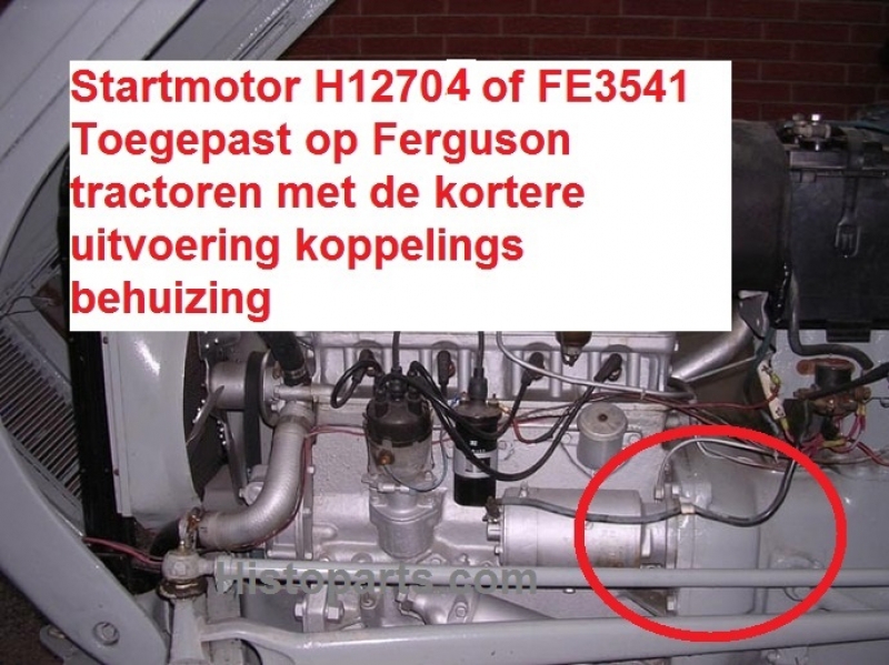 Startmotor 12 Volt.  Ferguson TEA, TED in detail