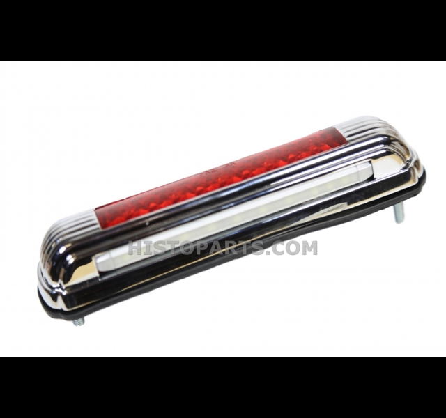 Chrome License Plate Light w/ Third Brake Light - Red LED Histoparts