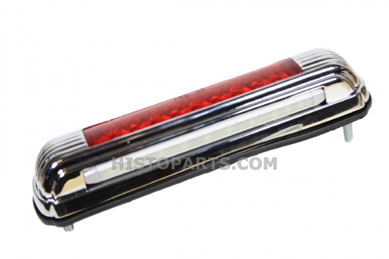 Chrome License Plate Light w/ Third Brake Light - Red LED Histoparts