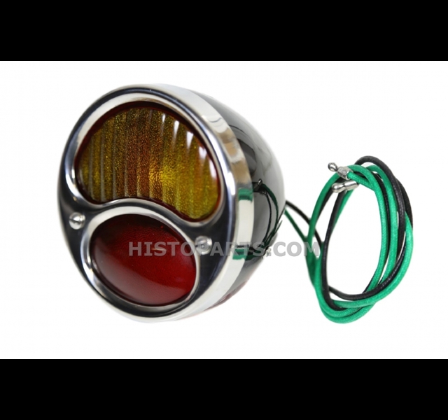 Tail Light with indicator and licence plate light.  Chrome / Black housing