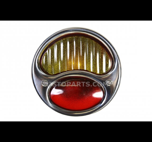 productphoto of Tail Light with indicator and licence plate light.  Chrome / Black housing