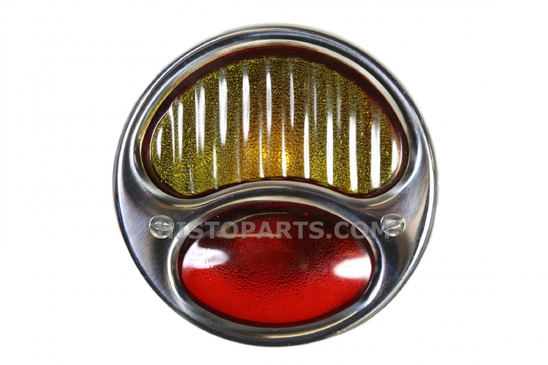 productfoto van Achterlicht met knipperlicht en Kenteken verlichting.  Chroom / Zwarte behuizing