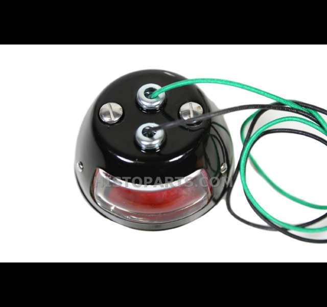 Tail Light with indicator and licence plate light.  Chrome / Black housing in detail