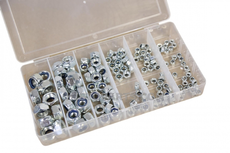 Zelfborgende moeren assortiment. 150 delig