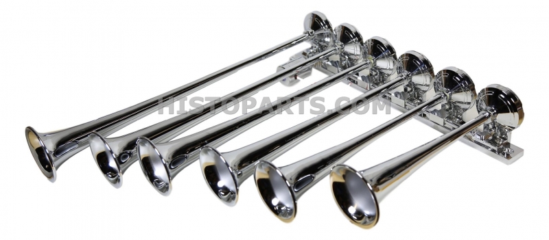 6 Trumpet Horizontal Chrome Train Horn