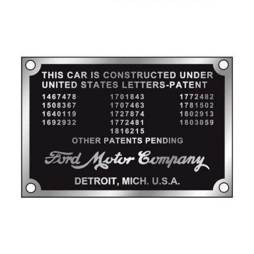 Ford Patent Plaatje 1932-34