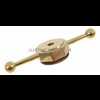 Dog bone cap, brass, drilled for Moto-Meter, HEX center