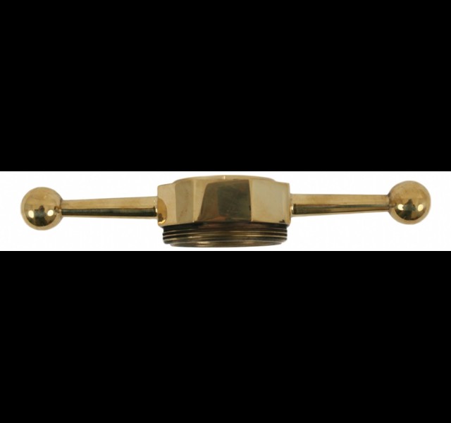 Dog bone cap, brass, drilled for Moto-Meter, HEX center Histoparts