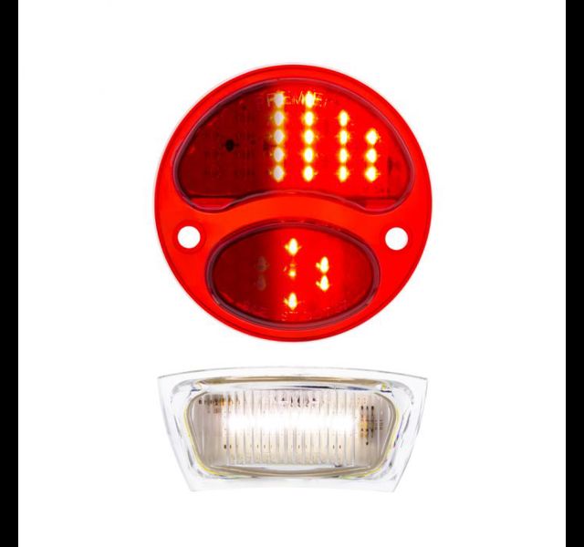 Achterlicht inzet met Kenteken verlichting in LED  in detail