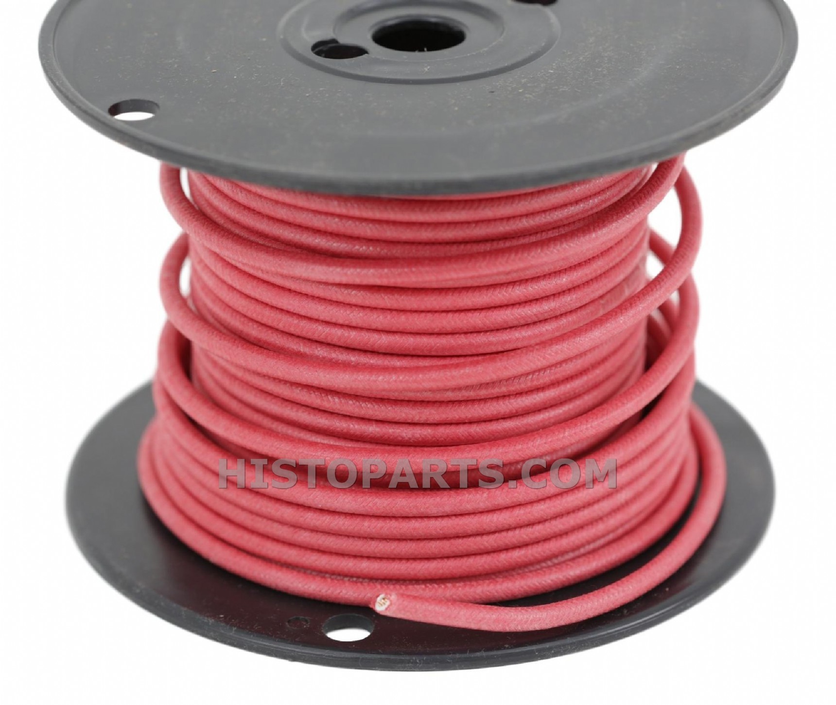 Katoen omweven stroomkabel 5 mm2. Kleur: Rood