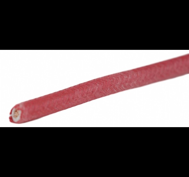 Katoen omweven stroomkabel 5 mm2. Kleur: Rood Histoparts