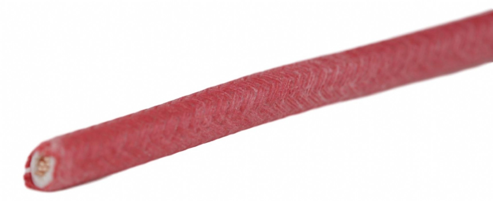 Katoen omweven stroomkabel 5 mm2. Kleur: Rood Histoparts