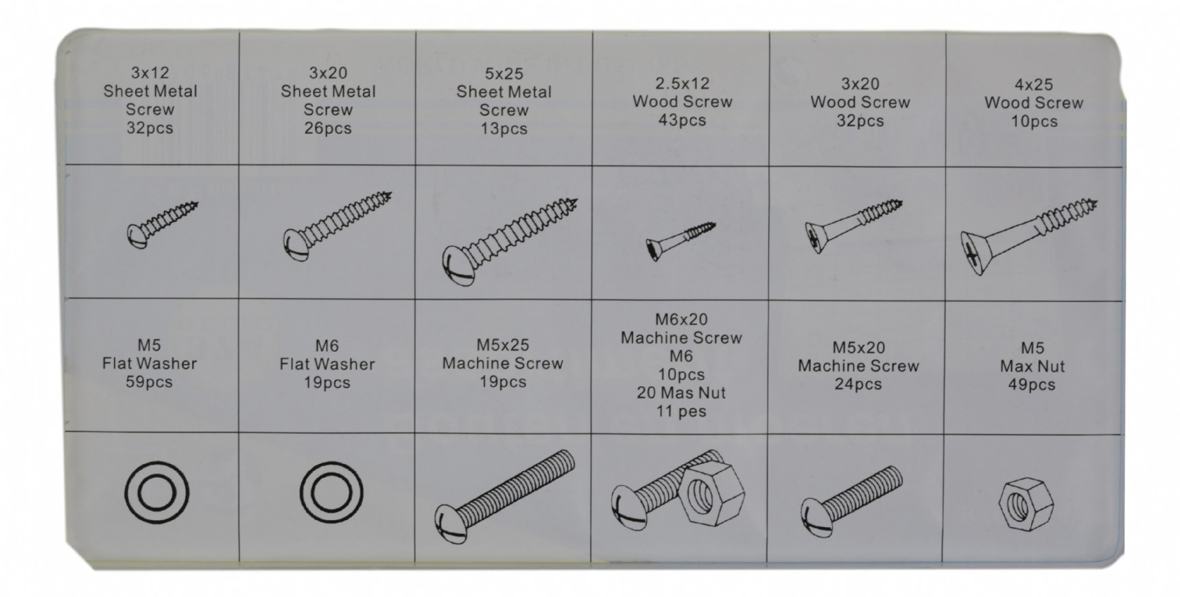 Bolt and nut assortment box Histoparts