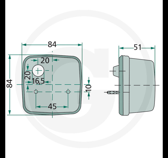 Side marker light with Indicator Histoparts
