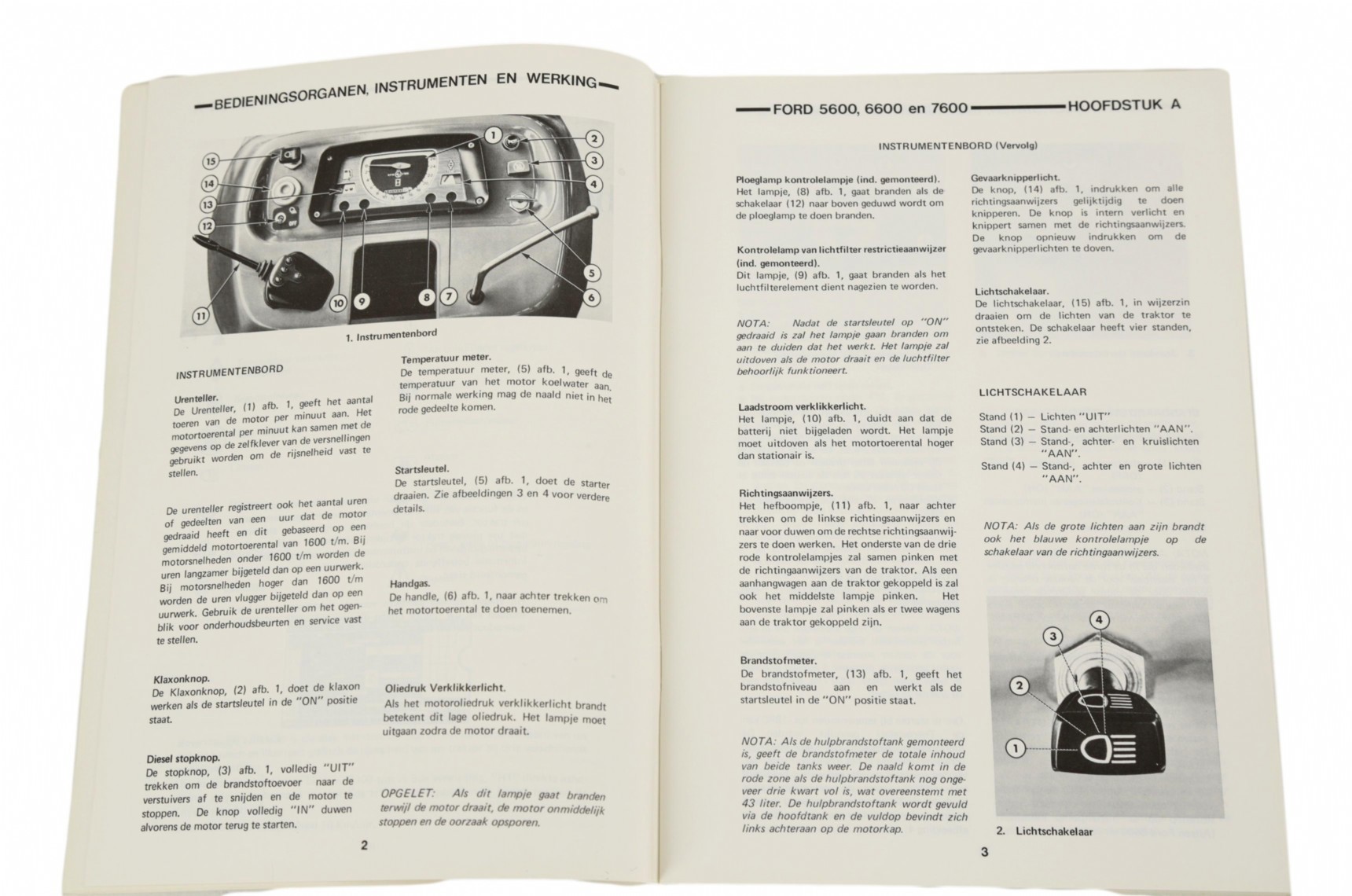 Dutch intstruction book Ford  5600 6600 7600. Histoparts