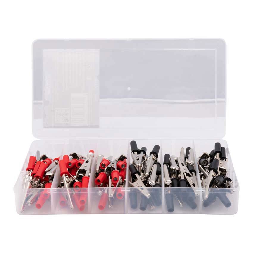 Krokodil klemmen set. 80 stuks