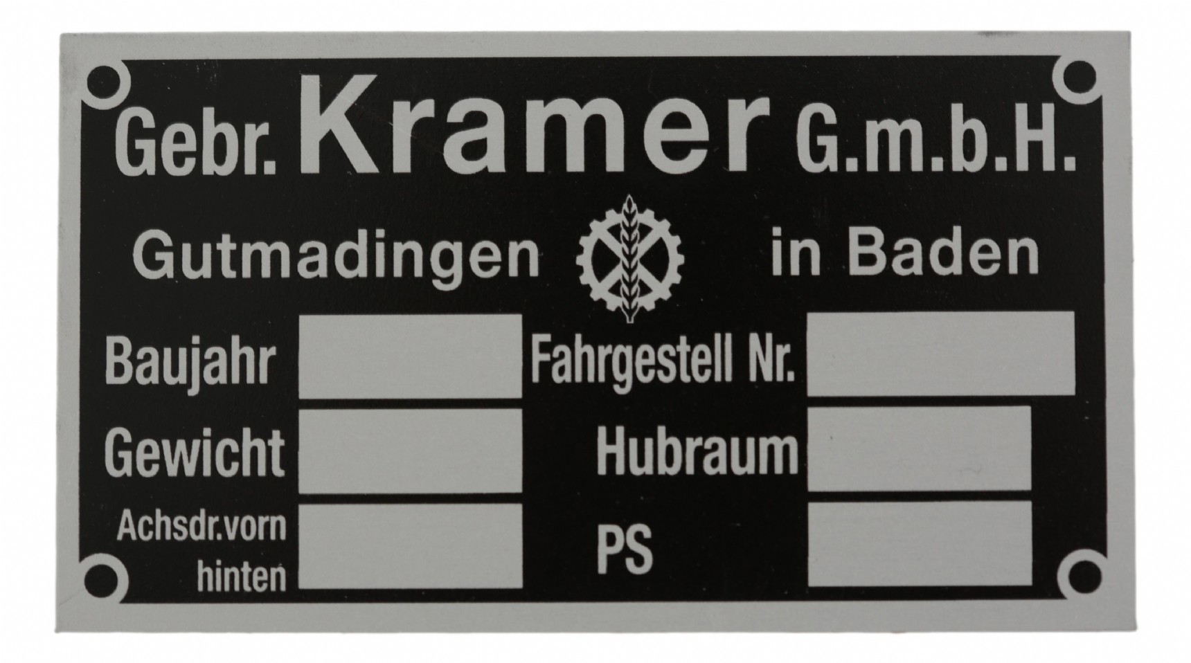 Kramer typeplaatje