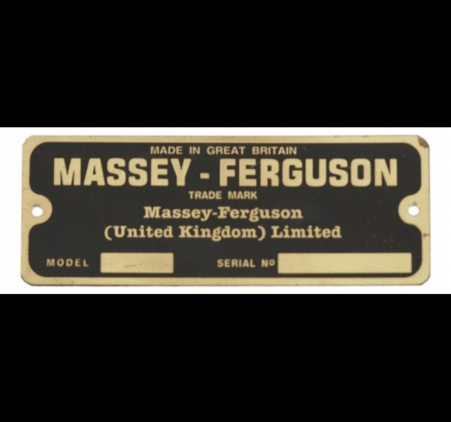Massey Ferguson Serialnumber plate