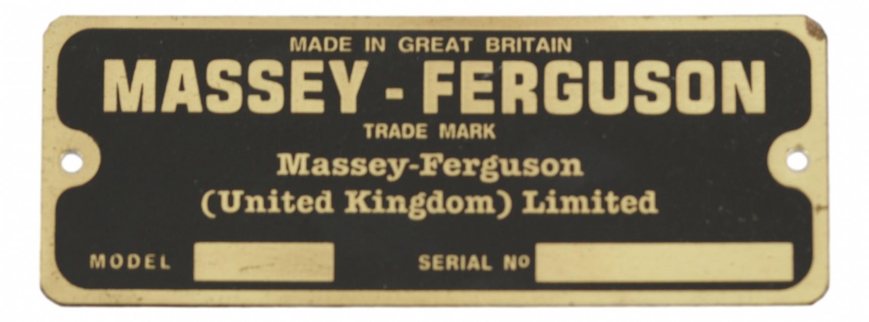 Massey Ferguson typeplaatje