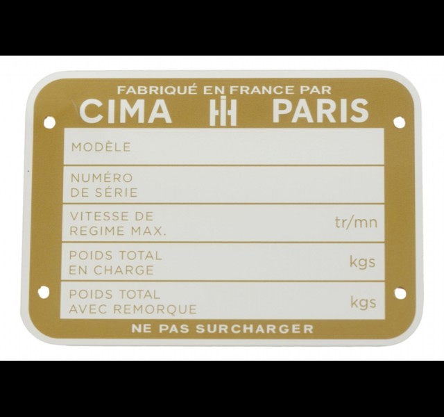 Tractor serialnumber plate French Farmall