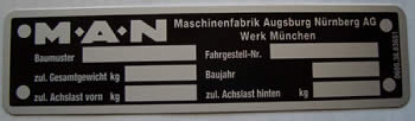 MAN serienummer plaatje 
