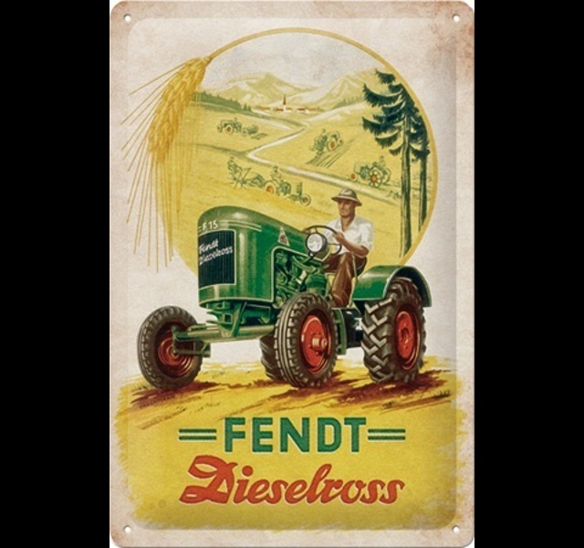Tin Sign 20x30 cm Fendt - Dieselross