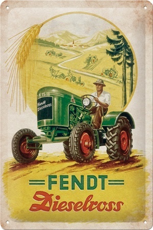 Tin Sign 20x30 cm Fendt - Dieselross