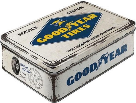 Tin Box Flat Goodyear Logo