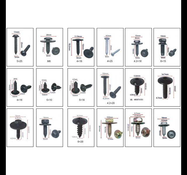 Self-Tapping srew set. 180Pc. Histoparts