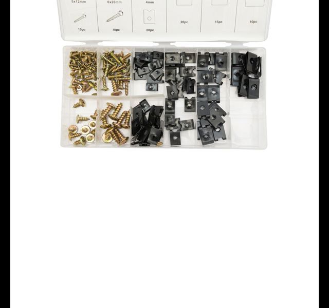 Slotted screw and U-Clip assortment box