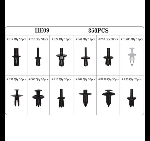 Interior clip assortment kit 350 pc. Histoparts